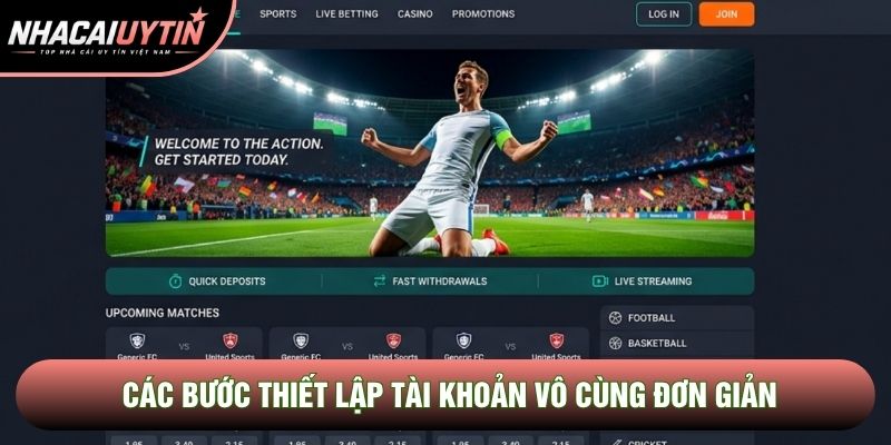 Các bước thiết lập tài khoản vô cùng đơn giản