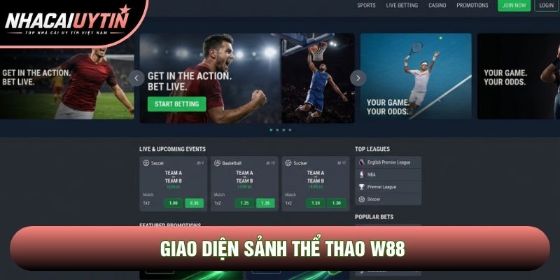 Giao diện sảnh thể thao W88 Giao diện sảnh thể thao W88